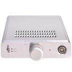 Front view of Warwick Acoustics BRAVURA Electrostatic Earspeaker System amplifier with volume knob and output connector