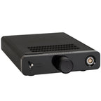 Warwick Acoustics BRAVURA Electrostatic Earspeaker System black amplifier with volume knob and input connection close-up