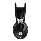 Meze 99 Neo closed back headphones in black with leather ear cups and adjustable headband, sleek dynamic design