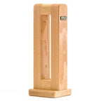 STAX HPS-2 natural wood headphone stand made from Hokkaido wood with smooth finish for premium headphone storage