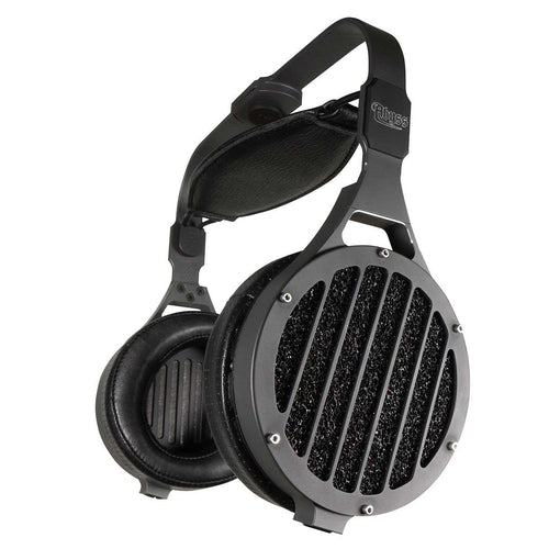 Abyss AB-1266 Phi TC open back planar magnetic headphones with black grille and padded ear cups on white background