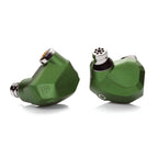 Campfire Andromeda ‘Emerald Sea’ in ear monitors with distinctive green finish and silver metal accents on white background