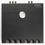 Top view of the Chord Hugo M Scaler Digital Upscaling Device showing inputs and engraved branding on black casing