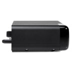 Side profile of the compact black Chord Poly Wireless Music Streamer with smooth matte finish and rounded edges
