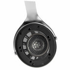 Close-up of the driver and open-back design of Focal Clear Open-Back Dynamic Headphones on a white background