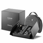 Focal Clear Open-Back Dynamic Headphones packaging with carrying case and detachable cables on white background