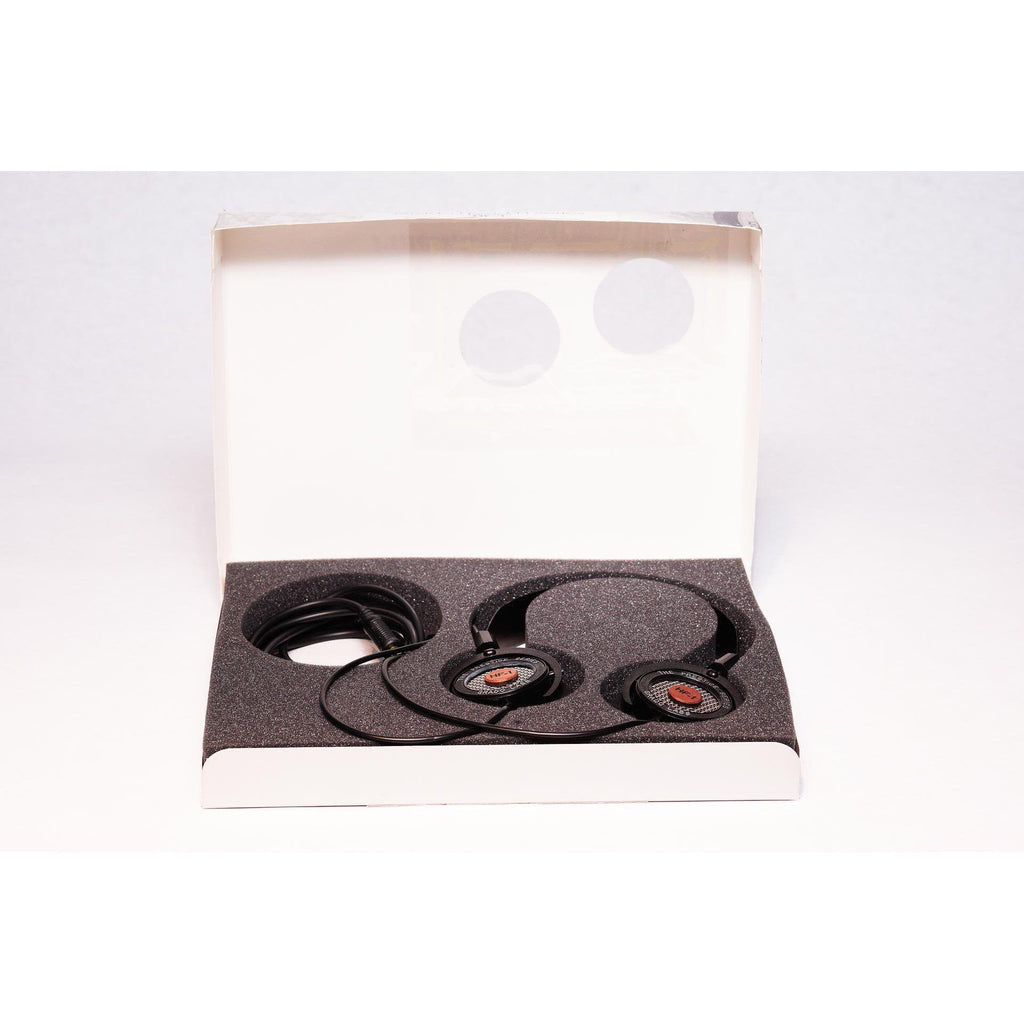 Grado HF-1 Limited Edition Headphone in original packaging with black foam insert and coiled cable on white background