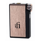 iFi Audio GO blu Pocket BT DAC/Amp with brushed metal finish and volume knob on a white background