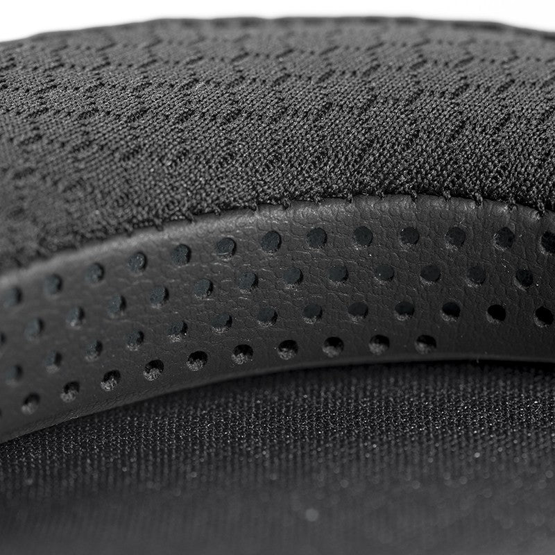 Close-up of black perforated and textured fabric on HIFIMAN Harmony Pads (Replacement Earpads for Susvara Headphones)