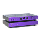 HeadAmp GS-X mk2 Balanced Headphone Amplifier / Pre-Amplifier with purple front panel and multiple input connectors on white background