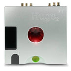 Top view of the Chord Hugo TT2 High Resolution DAC / Pre-Amp showing silver casing and red circular window detail