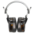 Audeze LCD-5 Flagship Planar open-back headphones with tortoiseshell ear cups and padded black leather cushions on white background