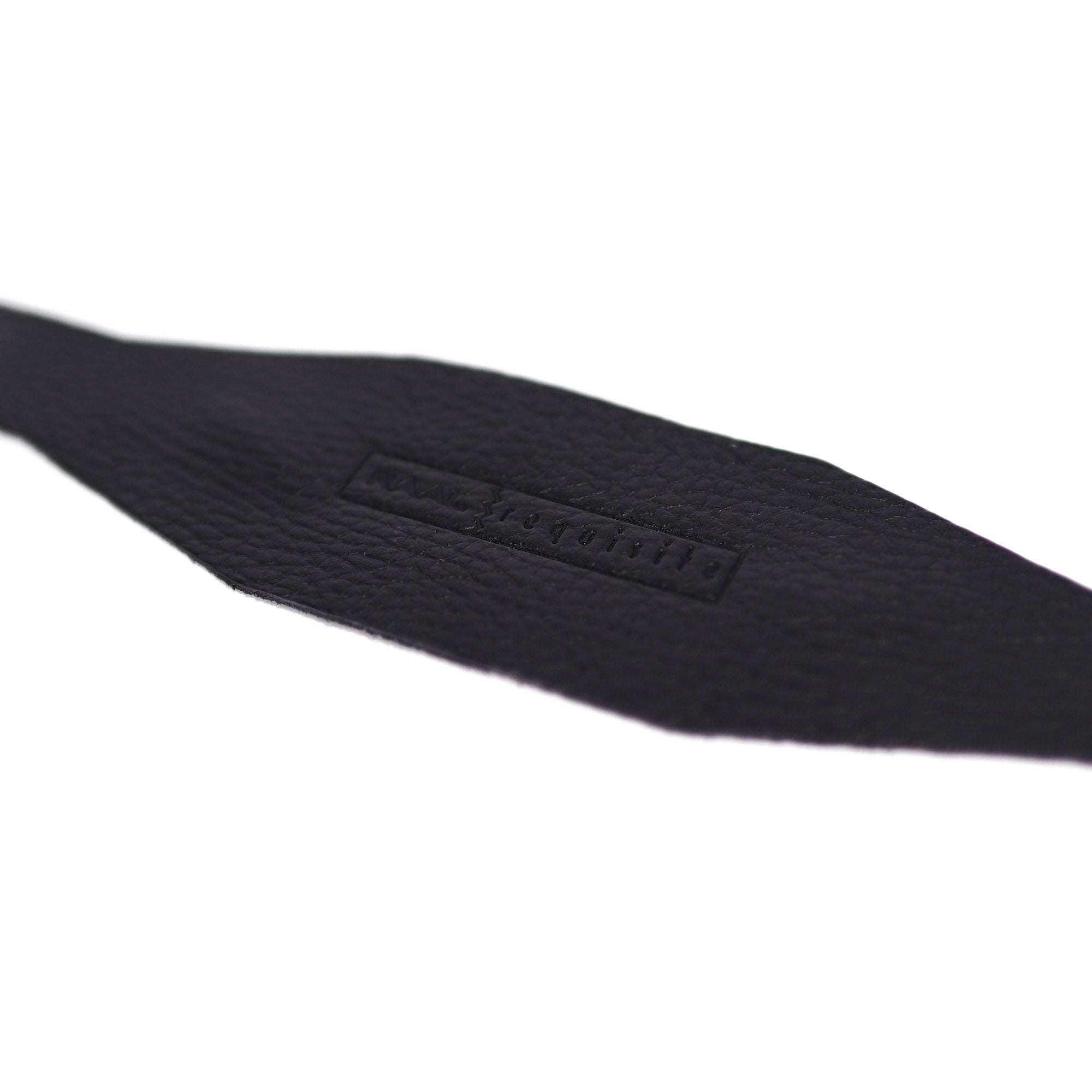 Close-up of RAAL-requisite Leather Headstrap Replacement for CA-1a showing textured black leather material on white background