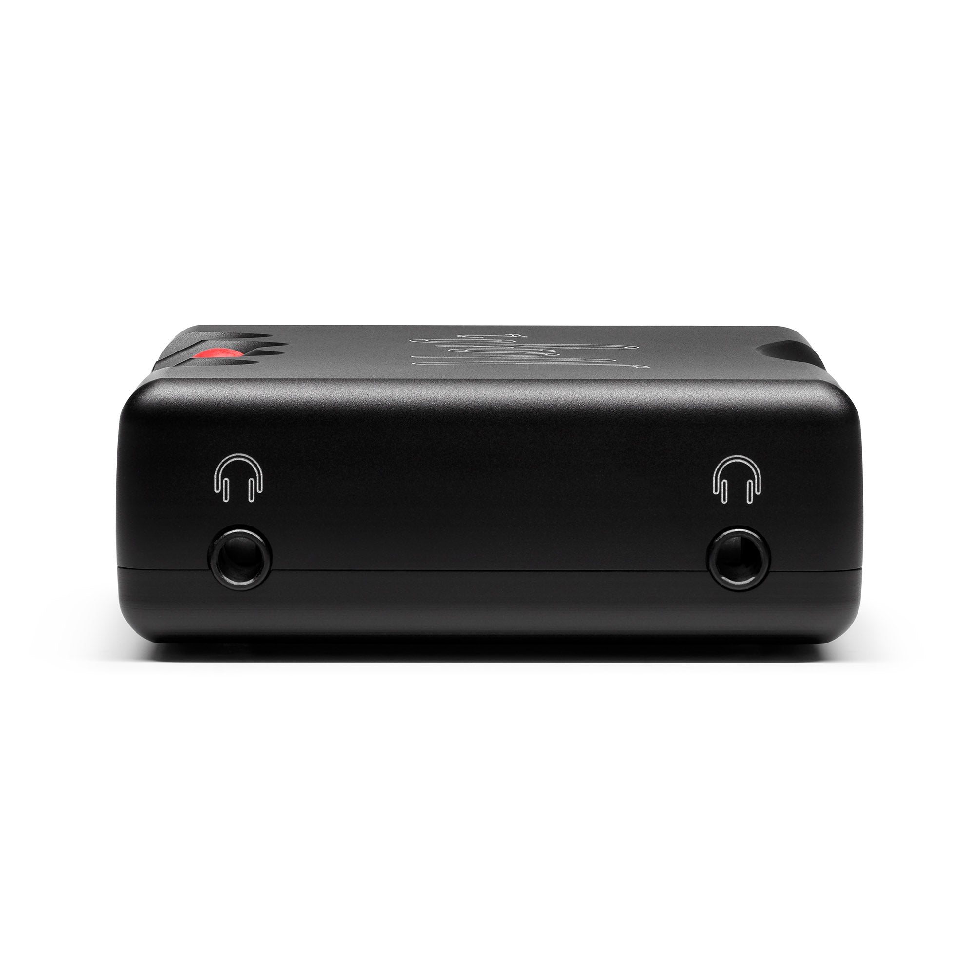 Front view of the Chord Mojo 2 DAC / Portable Amp showing dual headphone output jacks on a white background