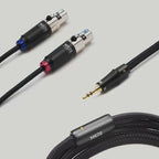 Meze Empyrean Standard Headphone Cables with braided design and balanced connectors on a neutral surface