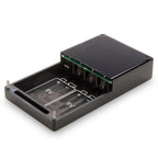 HeadAmp Pico Power Portable Headphone Amplifier battery compartment showing slots for two 9V batteries on white background