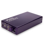 HeadAmp Pico Power Portable Headphone Amplifier in purple with volume knob and input jacks on white background