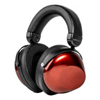 HIFIMAN HE-R9 Wireless | Dynamic Closed Back headphones with glossy red ear cups and padded black headband isolated on white