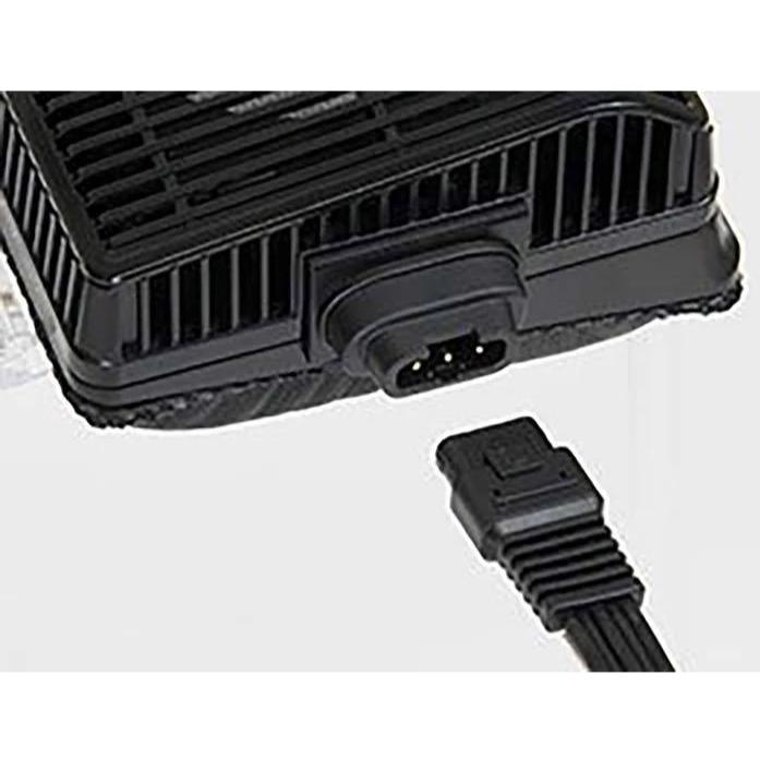 Close-up of the detachable cable connector on the STAX SR-L700 MK2 Electrostatic Headphones black earcup