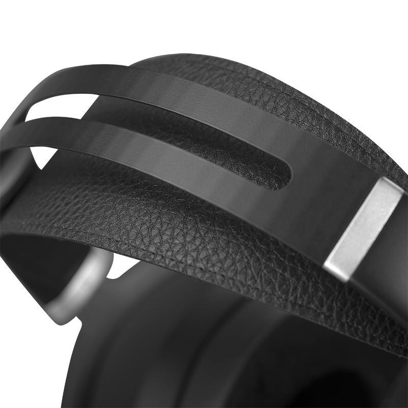 Close-up of the black headband detail with textured padding on the HIFIMAN Sundara Planar Headphones V4