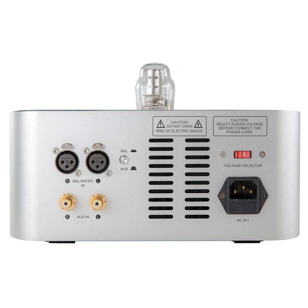 Rear view of HIFIMAN Shangri-La Jr. Electrostatic Headphone System showing balanced inputs and power connections on white background