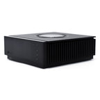 NAIM Uniti Atom All-in-one Wireless Music Player angled view showing black metal casing with control buttons