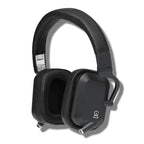 Side view of black Campfire Cascade closed back headphones with rectangular ear cups and padded headband on white background