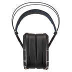 Top view of Dan Clark Audio Expanse open-back planar magnetic headphones with black ear pads and padded headband
