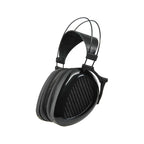 Dan Clark Audio AEON 2 Noire closed back headphones with metallic black finish and carbon fiber ear cups on white background