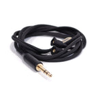 Black braided replacement cable with 3.5mm gold-plated jack for ES Lab ES-R10 Closed Back Dynamic Headphone on white background