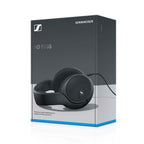 Sennheiser HD560S Open-Back Headphone packaging with image of black over-ear headphones on gray background