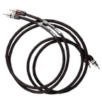 Kimber Kable HERO Analog RCA Interconnect Cables (Pair) with black braided sleeves and color-coded connectors on white background