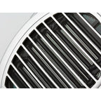 Close-up view of the grille on HIFIMAN HE1000SE open-back planar magnetic headphones in silver and black design