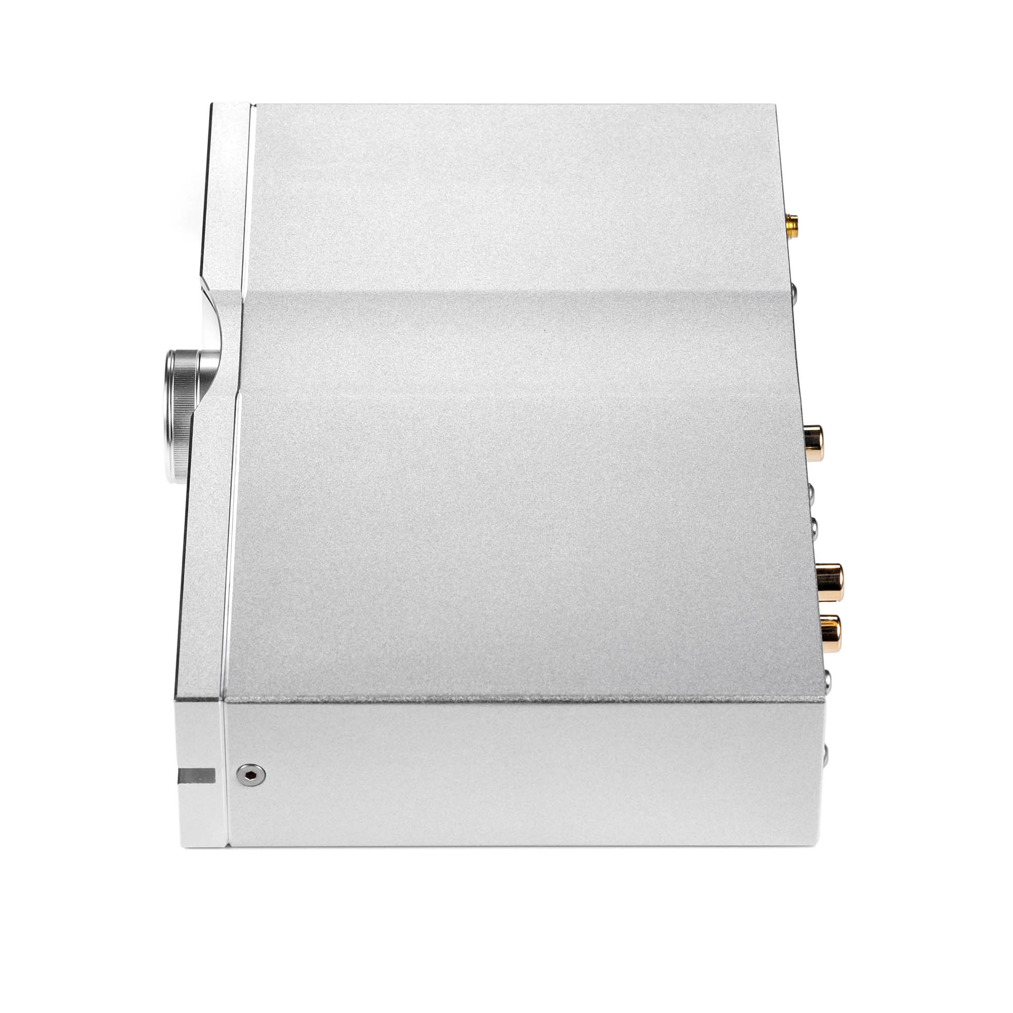 Top view of the silver iFi Audio NEO iDSD Desktop DAC & Headphone Amp showing its sleek aluminum casing