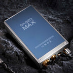 iBasso DX320MAX Ti Flagship Digital Audio Player resting on dark textured surface angled to show top and side controls