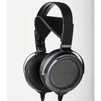 STAX SR-009BK Limited Edition Black Open-Back Electrostatic Headphones with padded headband and silver accents on white background