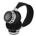 Spirit Torino Super Leggera 1706 open back headphones with black padded headband and mesh ear cups angled view