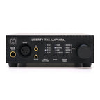 Front view of Mytek Liberty THX AAA™ Headphone Amp (Used) with input options and control knobs on white background