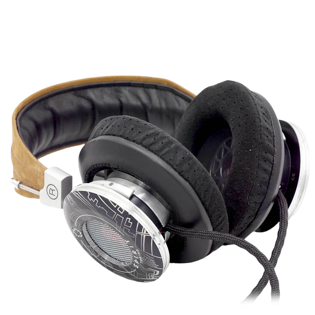 Spirit Torino Twin Pulse 1706 open back headphones with padded headband and detailed driver design on white background
