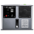 Front view of the Audio Desk Vinyl Cleaner Pro X with control panel and ventilation grill on a white background