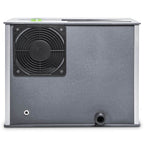 Audio Desk Vinyl Cleaner Pro X showing back panel with cooling fan and drainage port against white background