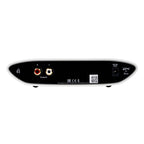 Back view of the iFi Audio ZEN Air Blue showing RCA outputs and power input on a white background